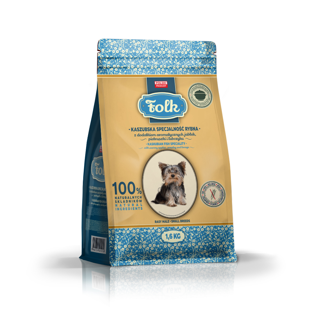 FOLK Sausas Šunų Maistas ADULT MINI Su žuvimi 1.6kg.