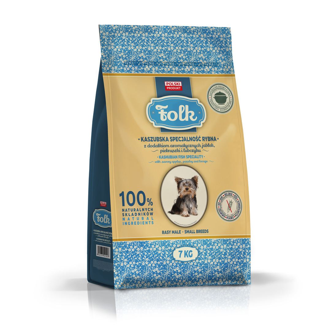 FOLK Sausas Šunų Maistas ADULT MINI Su Žuvimi 7kg.