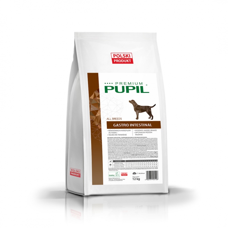 Sausas maistas šunims PUPIL Premium klasės GASTRO INTESTINAL ALL BREEDS 12 kg